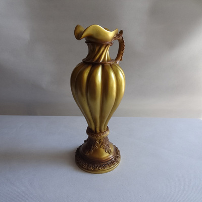 【庫(kù)存家居 樹(shù)脂類 家居裝飾品 金黃色樹(shù)脂花瓶 義烏批發(fā)地?cái)?3890】?jī)r(jià)格,廠家,圖片,塑料、樹(shù)脂工藝品,德化縣友誠(chéng)陶瓷商行-