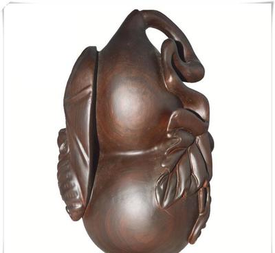 恒發廠家直銷 26CM黑檀招財葫蘆擺件工藝品 開業家居辦公葫