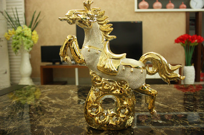 【陶瓷如意馬特色工藝品擺件 開張開業(yè)招財(cái)禮品大擺件廠家批發(fā)】價(jià)格,廠家,圖片,陶瓷工藝品,潮州市楓溪區(qū)青鋒陶瓷顏料廠-